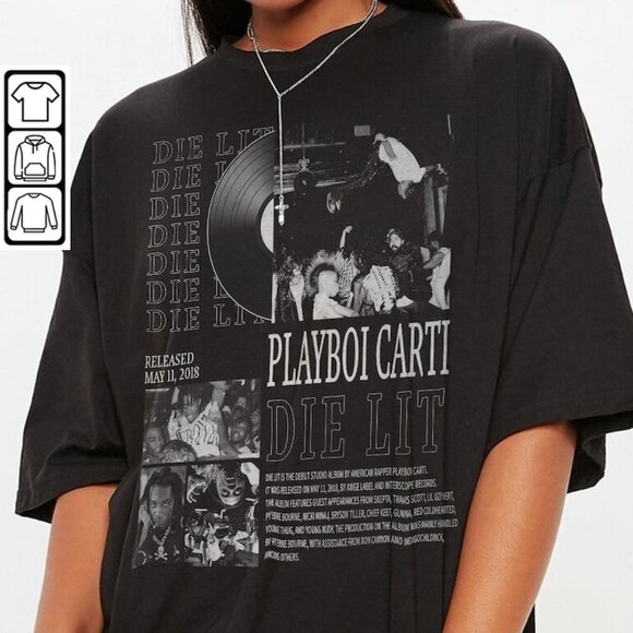 Playboi Carti Die Lit Album T-Shirt Antagonist Tour 90s Rap Music Fan Graphic 79 - Picture 1 of 6